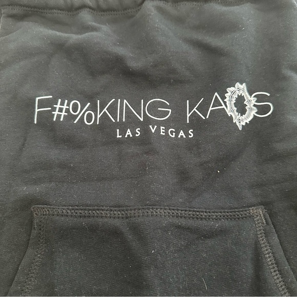Palms Kaos Nightclub Black Drawstring Sweatshirt Bag Travel Backpack Las Vegas - Picture 2 of 6